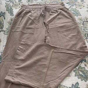 Zenana women’s XL wide leg linen blend pants